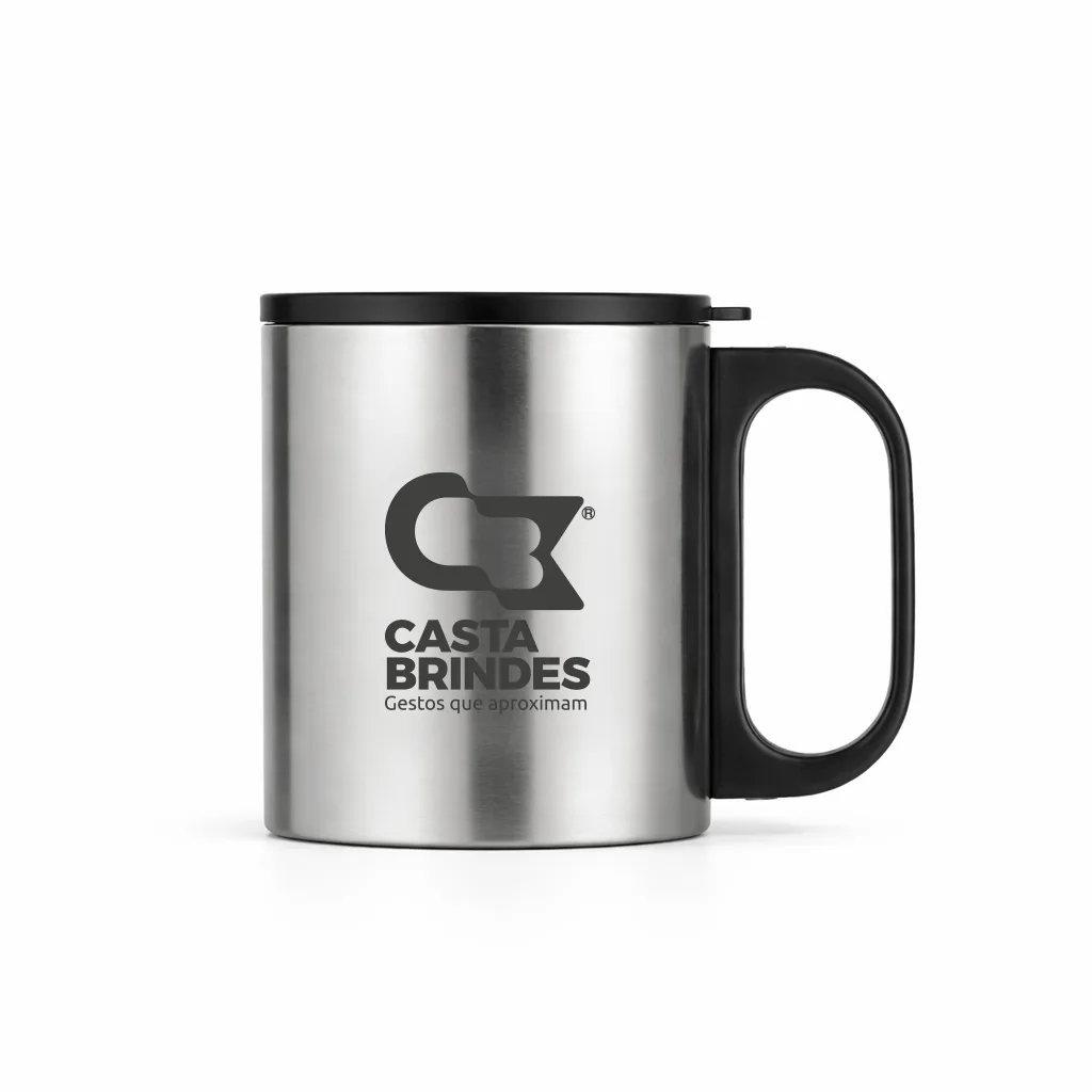 Caneca Inox 180Ml Com Tampa