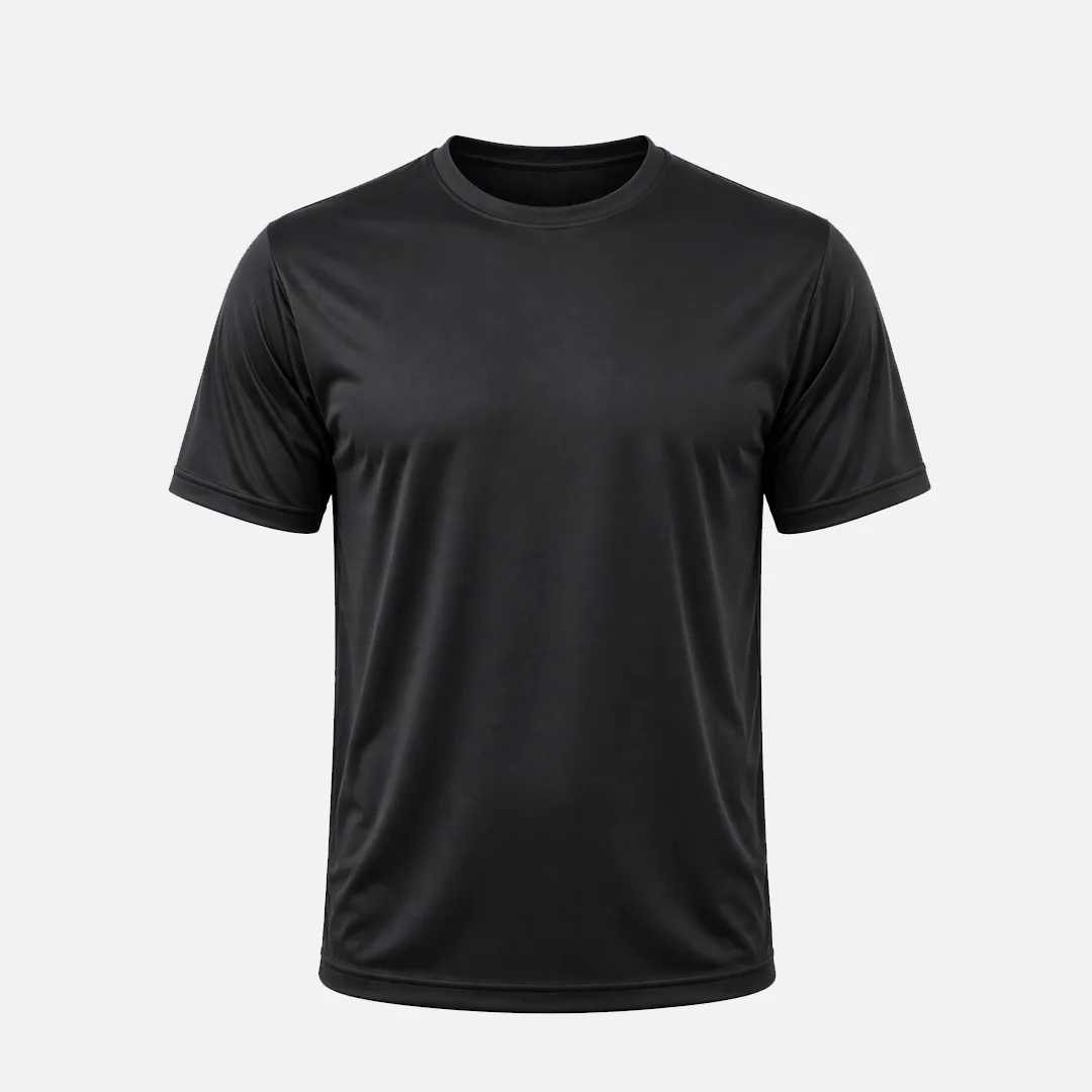 CAMISA DE MALHA GOLA CARECA POLIVISCOSE ESCURA