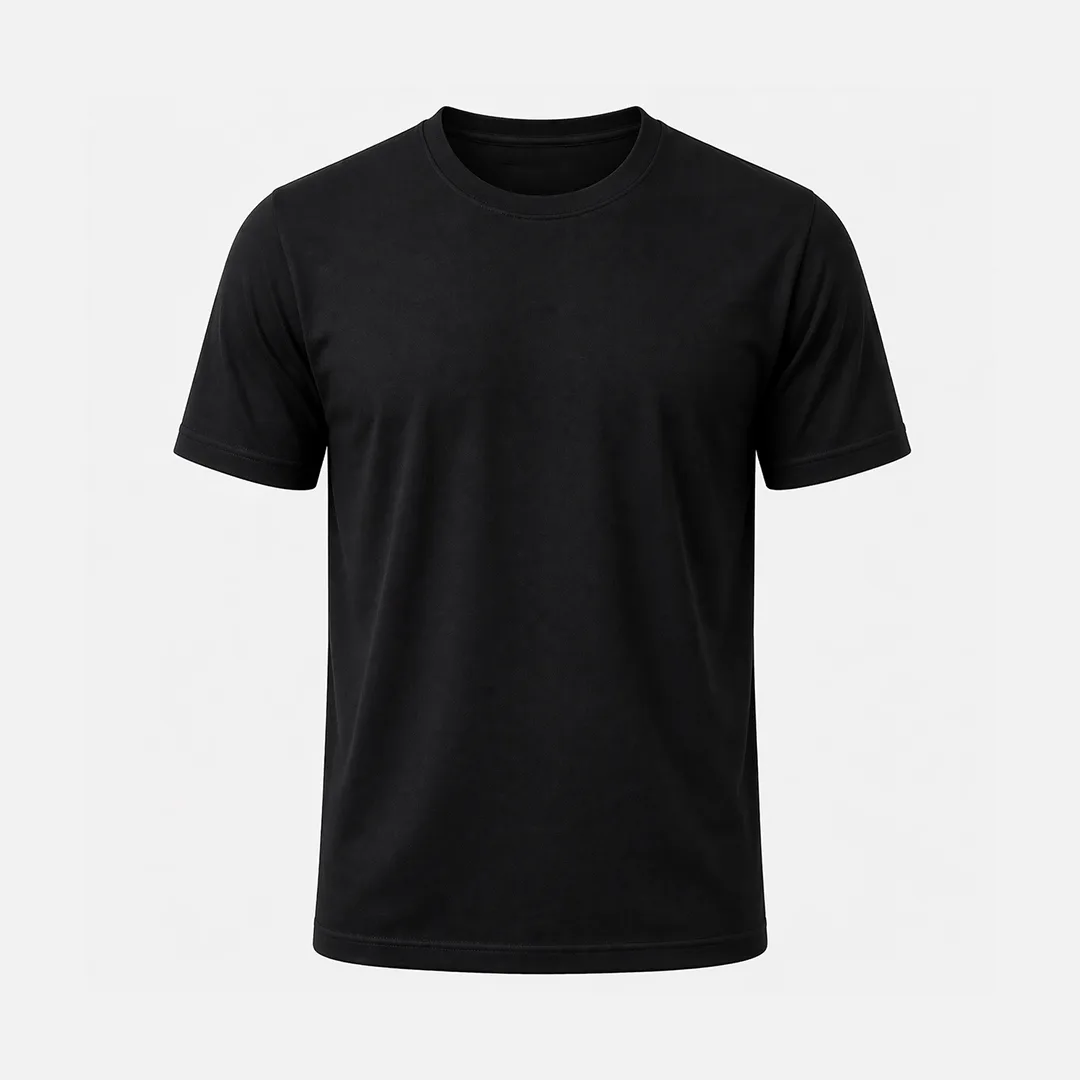 CAMISA DE MALHA GOLA CARECA ALGODÃO ESCURA