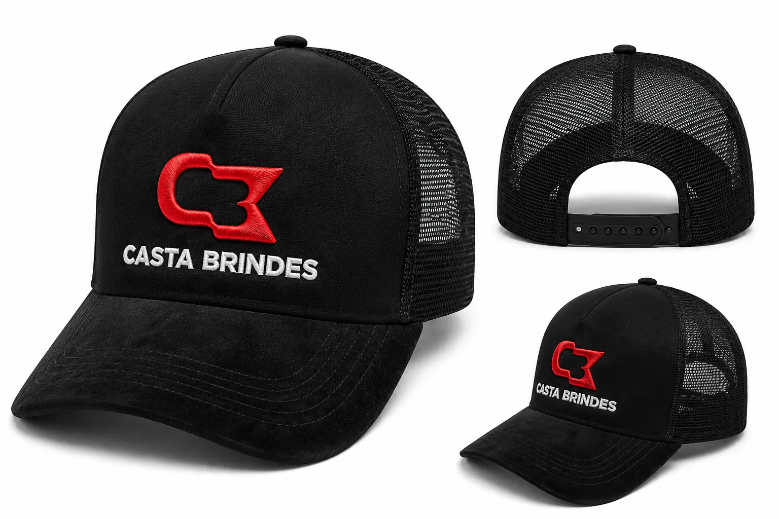 Boné Trucker em Brim com Aba em Veludo Personalizado